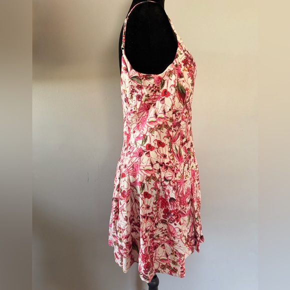 Anthropologie Pink Floral Midi Dress - Picture 9 of 11